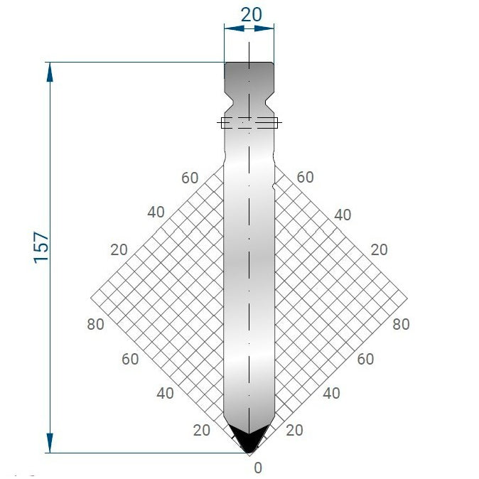 Wila Trumpf style 60°/R3/H157 1334 Straight punch