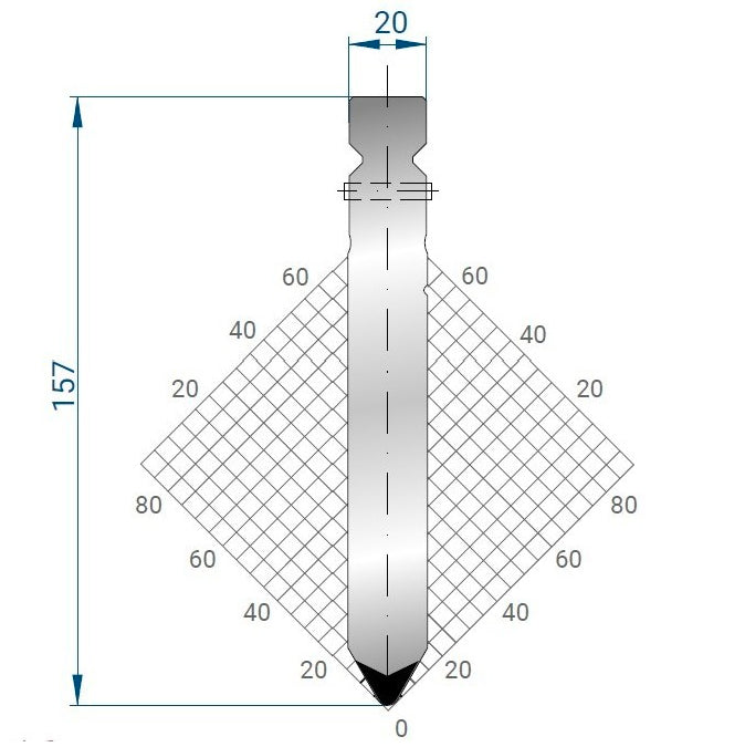 Wila Trumpf style 60°/R3/H157 1334 Straight punch