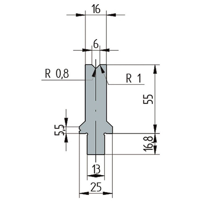 Wila Trumpf style 86°/V6/H55 3250 Single V die