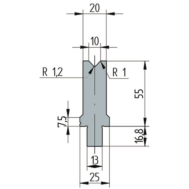 Wila Trumpf style 86°/V10/H55 3252 Single V die