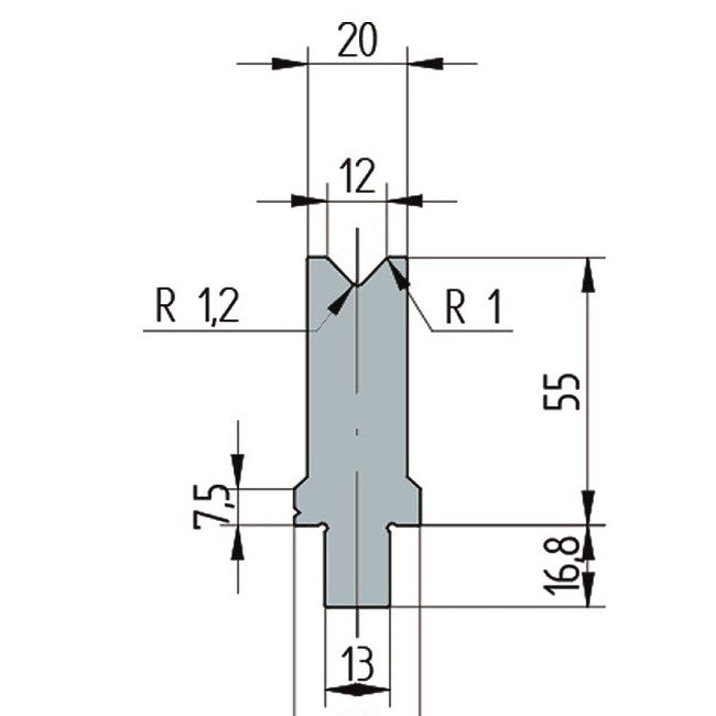 Wila Trumpf style 86°/V12/H55 3253 Single V die
