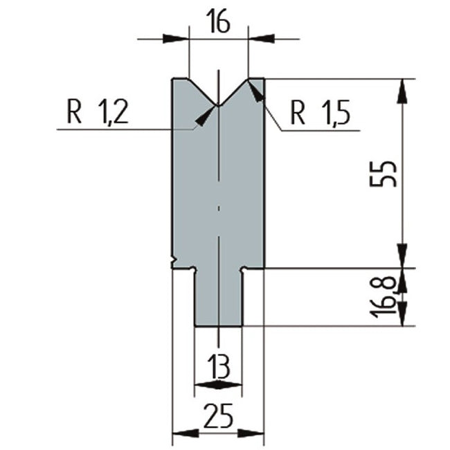 Wila Trumpf style 86°/V16/H55 3254 Single V die