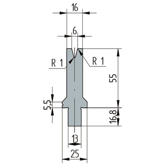 Wila Trumpf style 30°/V6/H55 3260 Single V die