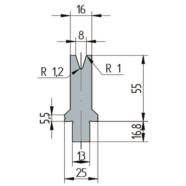 Wila Trumpf style 30°/V8/H55 3261 Single V die