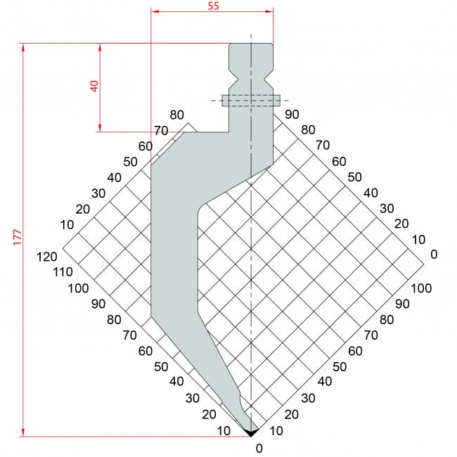 Wila Trumpf style 80°/R0.5/H177 1319 Goose neck punch