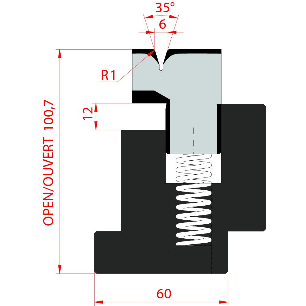 Amada 35°/V6/H100 - 3037/6 Hemming die