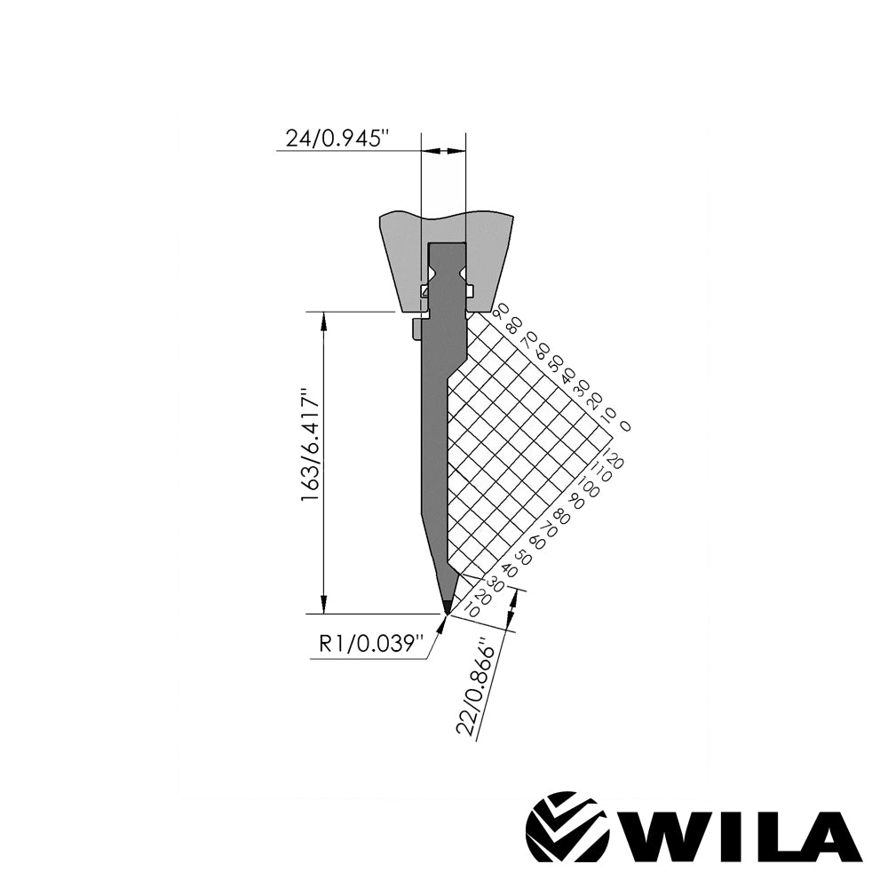 24°/R1/H163 - BIU-021 Wila Top Tool