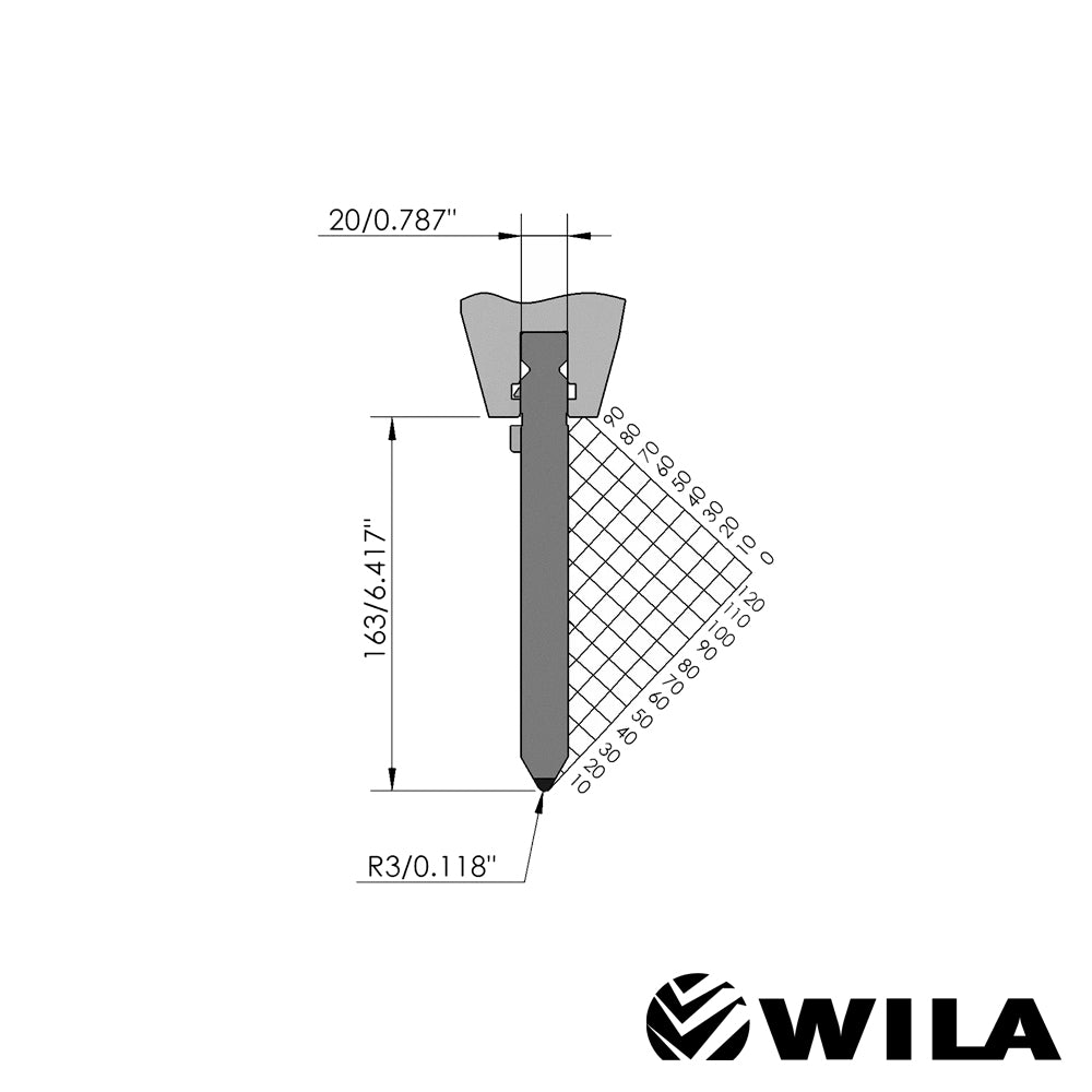 60°/R3/H163 - BIU-024 Wila Top Tool
