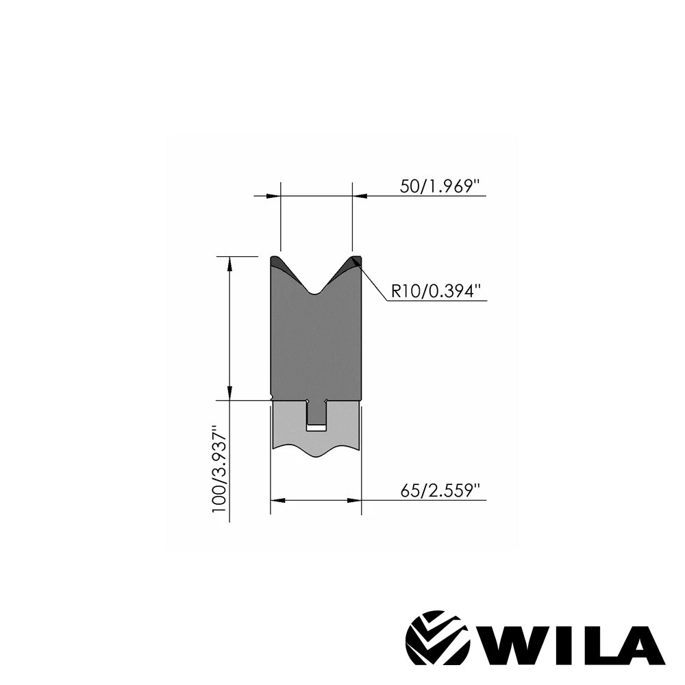 80°/V50/H100 - OZU-326 Wila Bottom Tool