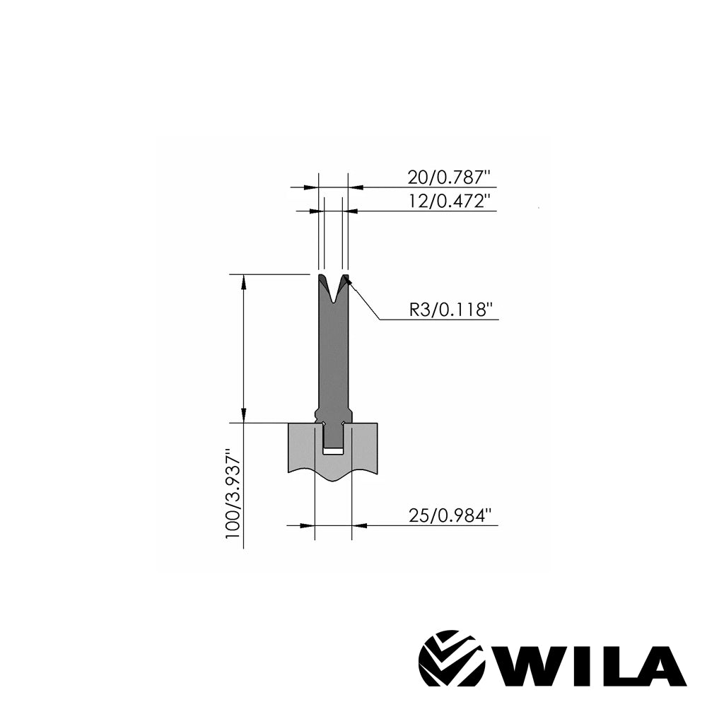 30°/V12/H100 - OZU-352 Wila Bottom Tool
