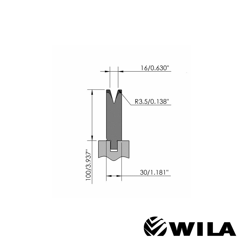 30°/V16/H100 - OZU-353 Wila Bottom Tool