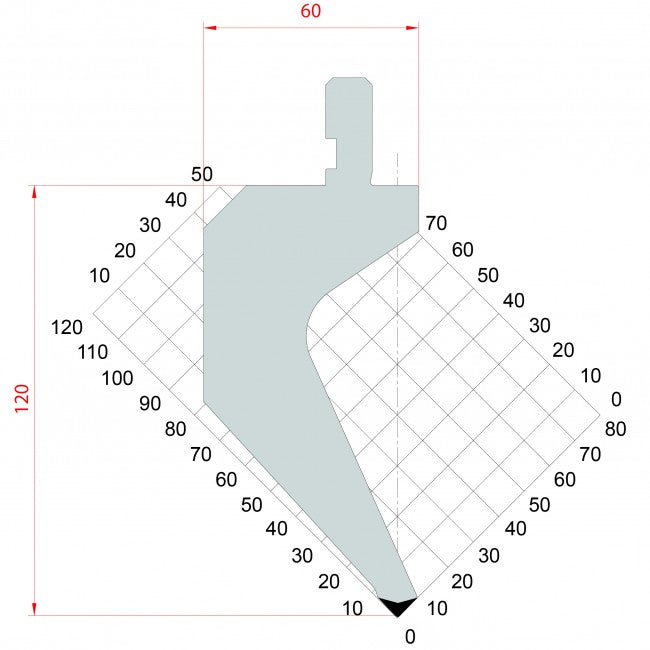Amada 85°/R1.5/H120 - 1322 Goose neck punch